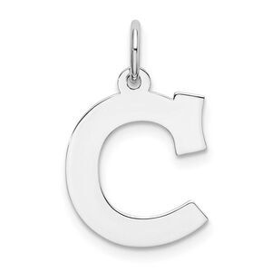 Sterling Silver Amanda Collection Medium Block Style Initial C Pendant
